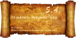 Staubach Annamária névjegykártya